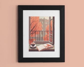 Bookish print | Bookish merch | Bookstagram | Bookworm gift | Librarian gift | Book nerd wall art | Autumn Fall Reading | library decor