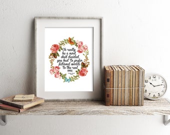 Rainbow Rowell | Fangirl | Bookish Print | Bookworm gifts | Librarian gift | Book nerd wall art | Printable Quote | Digital Download