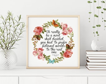 Rainbow Rowell | Fangirl | Bookish Print | Bookworm gifts | Librarian gift | Book nerd wall art | Printable Quote | Digital Download