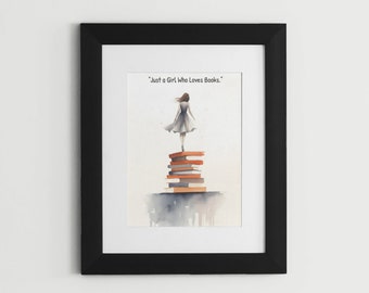 Bookish print | Bookish merch | Bookstagram | Bookworm gift | Librarian gift | Book nerd wall art | Girl who loves books | library decor