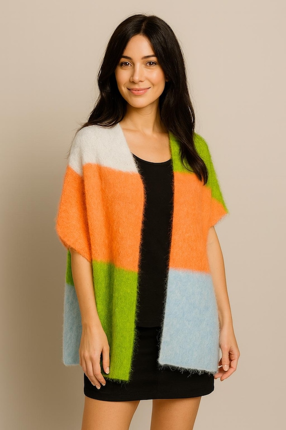 Hand-knitted Ecopuno scarf / wrap scarf / length approx. 164 cm