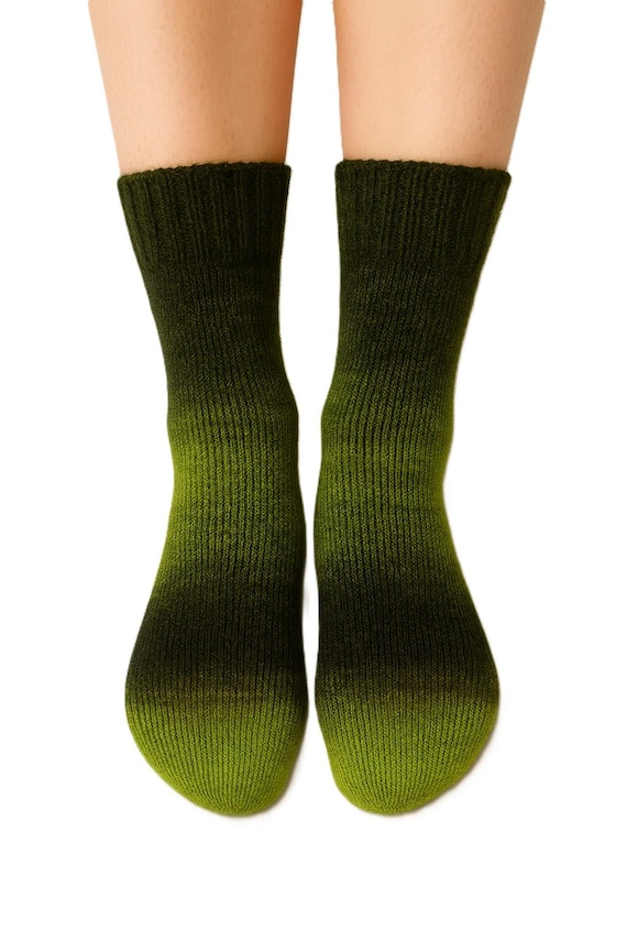 Hand-knitted socks – Schoppel "Olivenstraße" – 6-ply – size selectable – warm wool socks – unique item