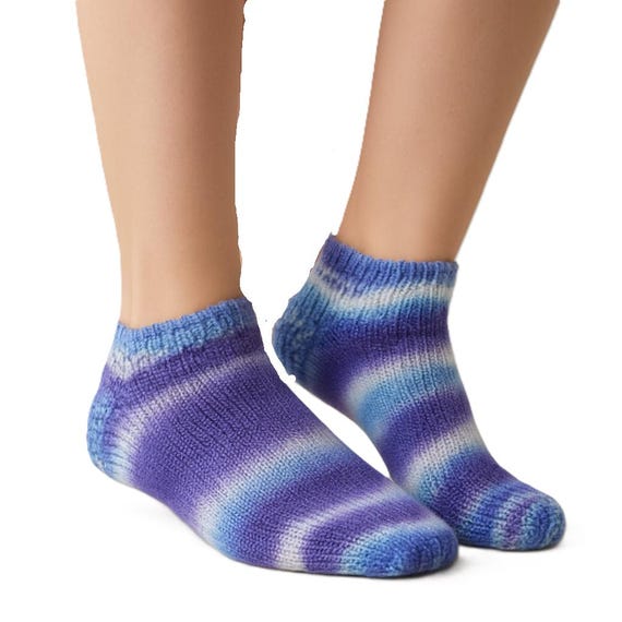 Hand-knitted, hand-dyed sneakers / Merino sock yarn with 25% bamboo / 6-ply / socks / size 38-39