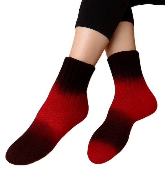 Hand-knitted socks – Schoppel "Indian Pink" – 6-ply – size selectable – warm wool socks – unique item