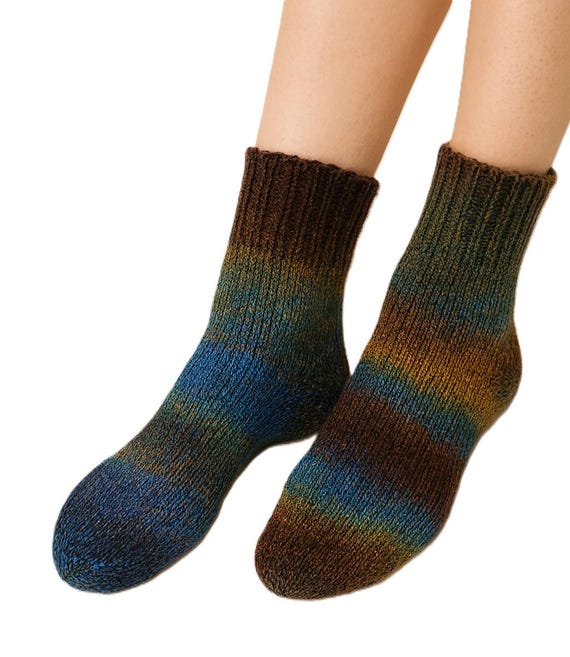 Hand-knitted socks – Schoppel Zauberball "Early Bird" – 6-ply – size selectable – warm wool socks – unique item