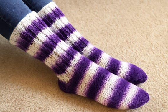 Hand-knitted socks - wool socks / hand-dyed Merino sock yarn / 6-ply / size 38-39