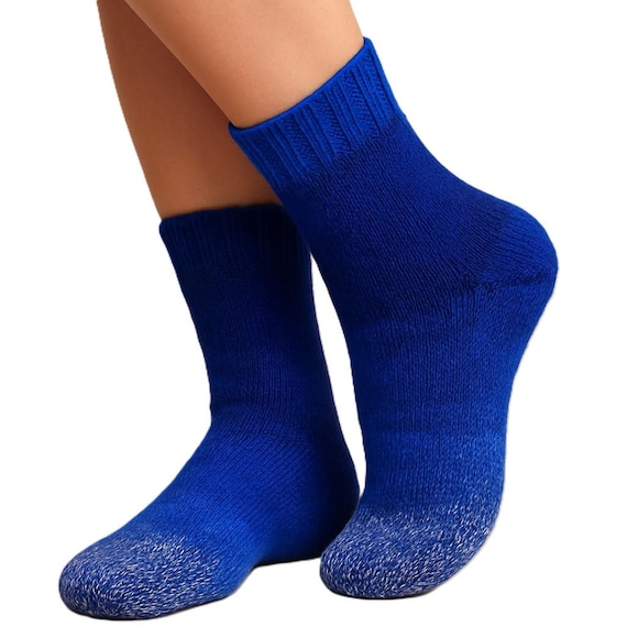 Hand-knitted socks – Schoppel "Pause in Blue" – 6-ply – size selectable – warm wool socks – unique item