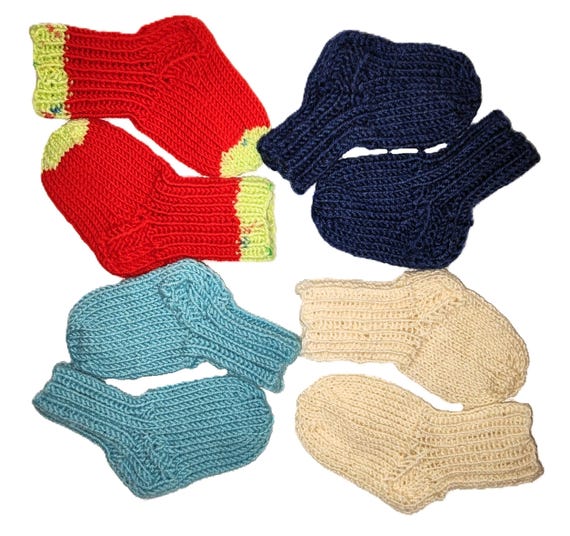 Baby socks hand-knitted / Merino sock yarn BABY / Foot length 8 cm / Color is selectable