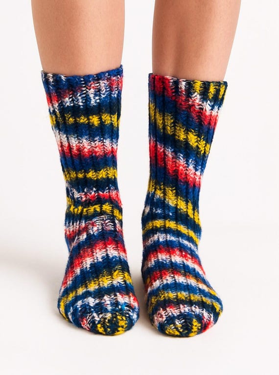 Hand-knitted wool socks / Schoppel "Butchart Gardens" / size 38-39 / 6 ply