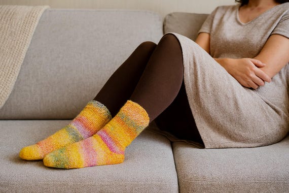 Hand-knitted wool socks /Schoppel / "Katzengold" / Women and Men / Size is 36-37 / 4 ply