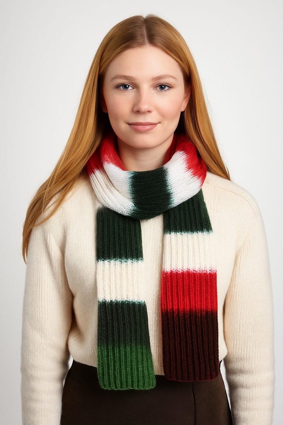 Hand-knitted scarf/shoulder scarf/wrap/merino look/glitter/length approx. 182 cm