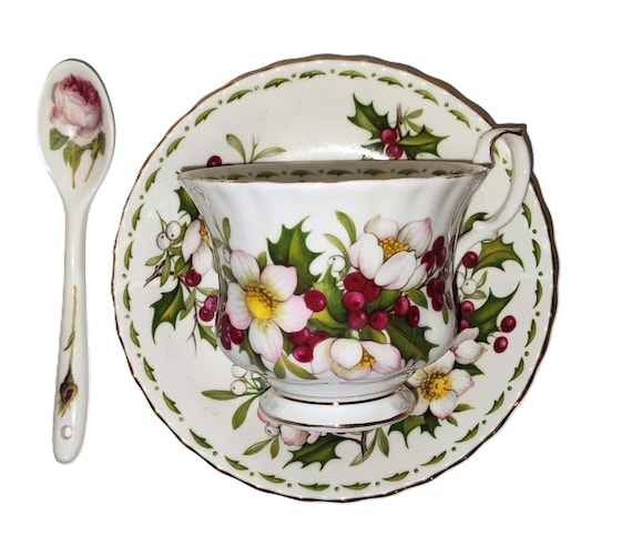 Royal Albert/Original/Flower of the Month/December/1 Cup - 1 Saucer - 1 Spoon/Bone China/England