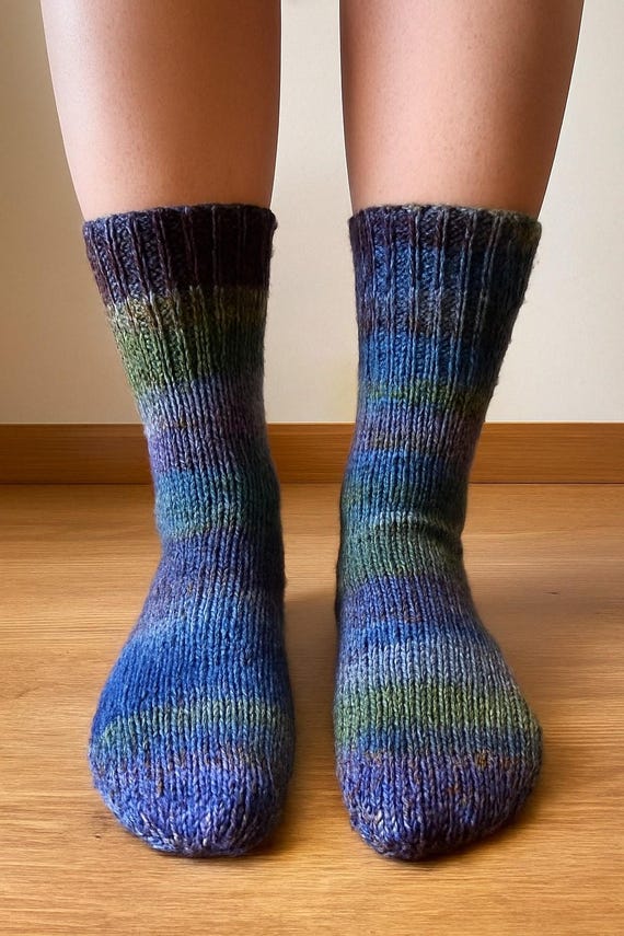 Hand-knitted wool socks / Schoppel "Fönlage" / size 40-41 / 6 ply