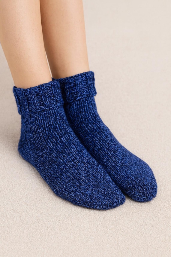 Hand-knitted wool socks/ Lana Grossa - Mouline / size 44/6 ply