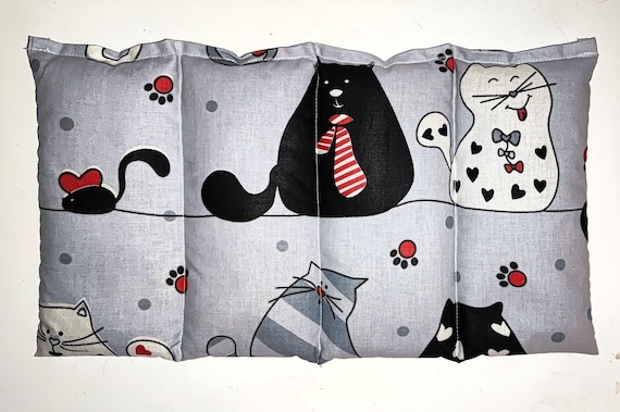 Handmade heat pad with rapeseed/cold pad/neck pillow/pillow/children - cats (4 chambers)