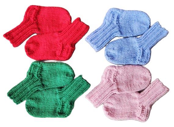 Baby socks hand-knitted / Merino sock yarn BABY / Foot length 10 cm / Color is selectable