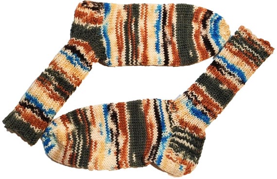 Hand-knitted wool socks/size 42-43 / women's/men's/Regia "Reflection Color" / 8-ply/extra thick!!!