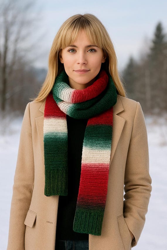 Hand-knitted scarf/shoulder scarf/wrap/merino look/glitter/length approx. 182 cm