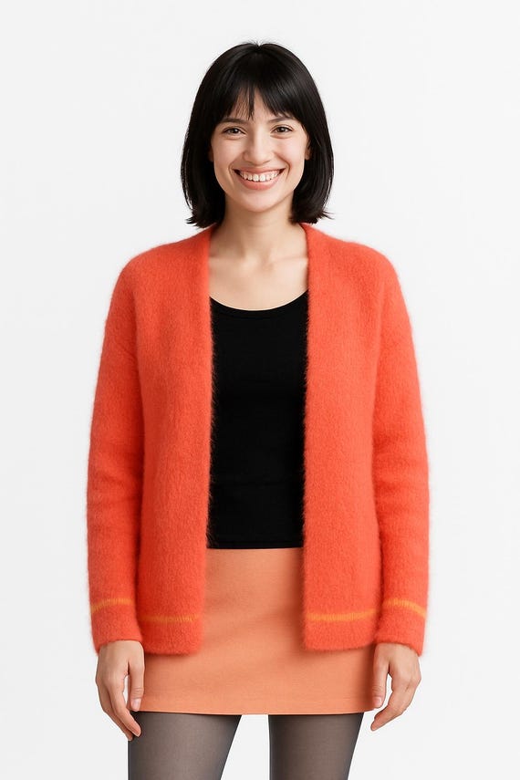 Self-knitted handmade cardigan