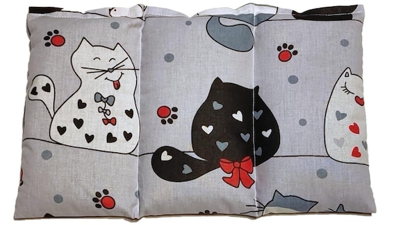 Handmade heat pad with rapeseed/cold pad/neck pillow/pillow/children - cats
