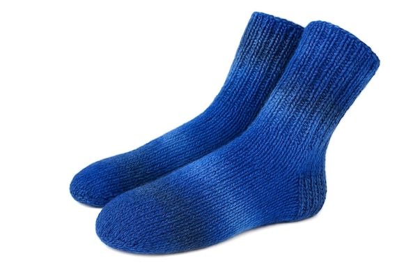 Hand-knitted wool socks / Schoppel "Indigo" / size 30-31 / 6 ply