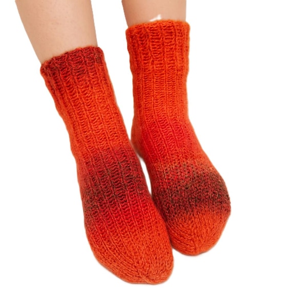 Hand-knitted socks – Schoppel Zauberball 6-ply – color “Orangerie” – size selectable