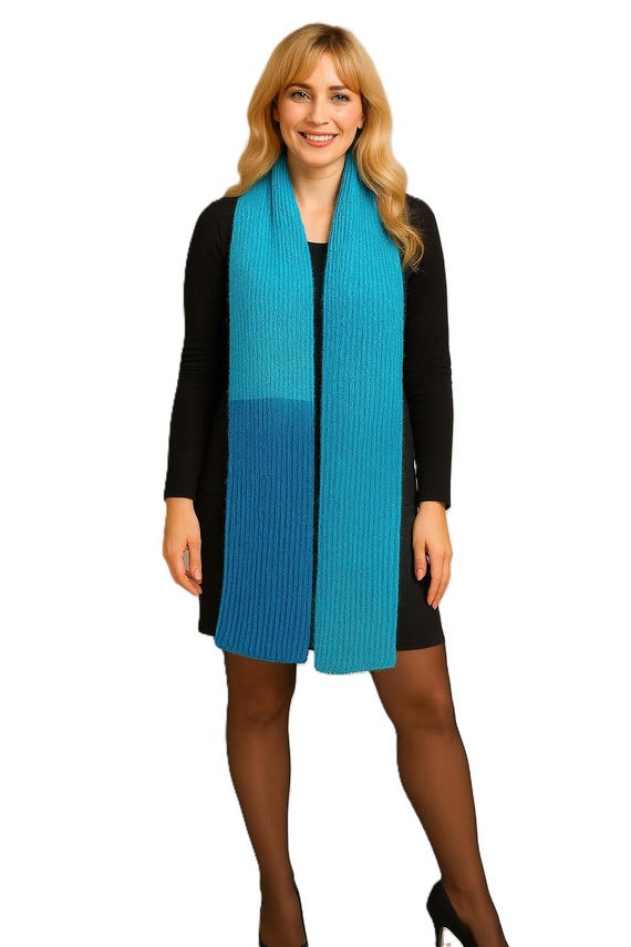 Hand-knitted Ecopuno scarf / wrap scarf / length approx. 180 cm