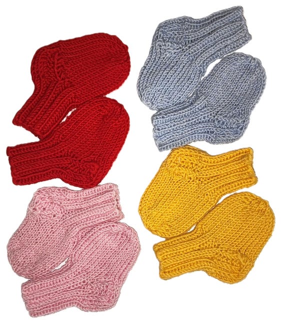 Baby socks hand-knitted / Merino sock yarn BABY / Foot length 7 cm / Color is selectable