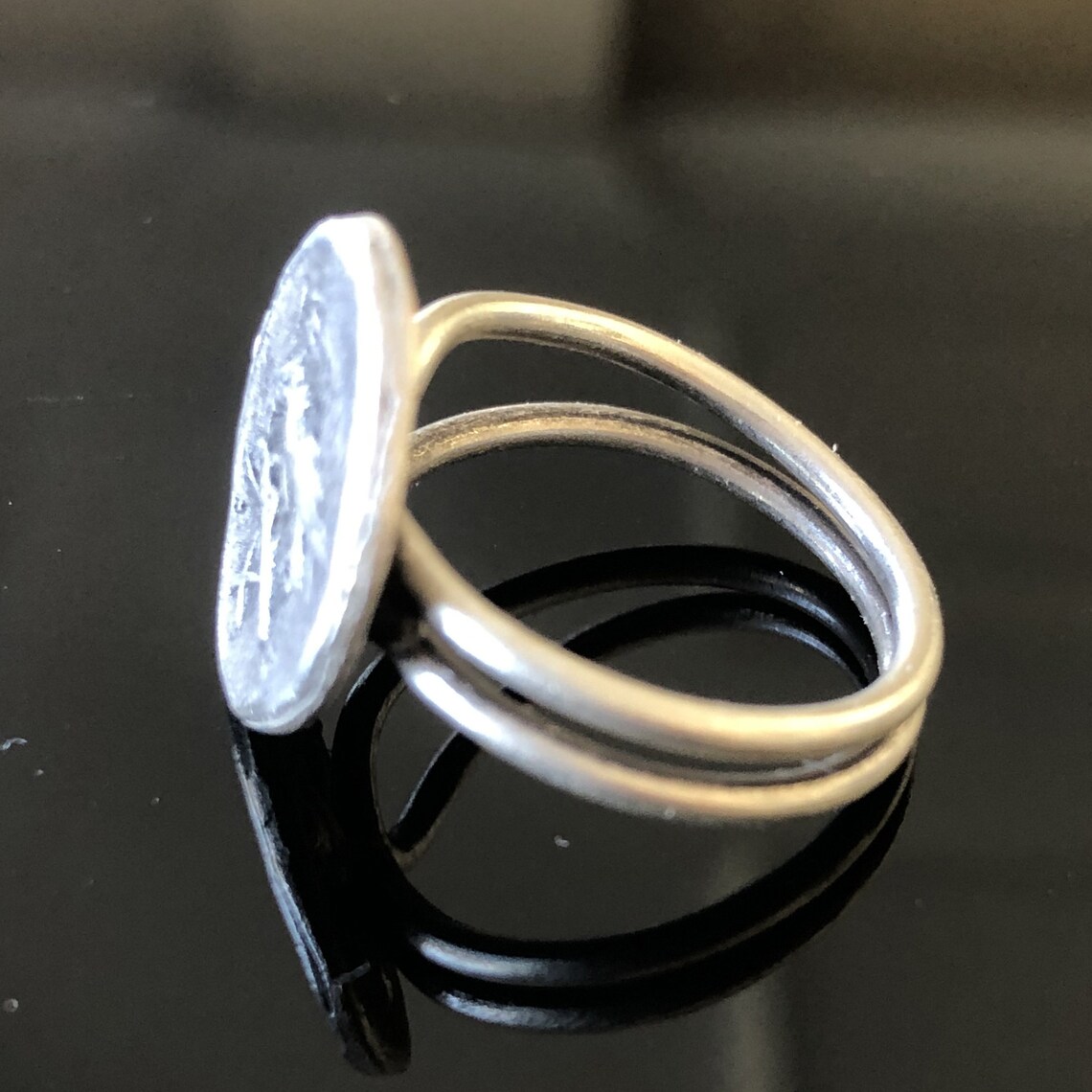 Bague En Argent Massif Et Vermeil - Double Rang De Zirconiums - Taille 56 - Occasion