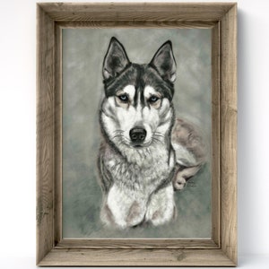 Siberian Husky Art Print: Signed Dog Portrait