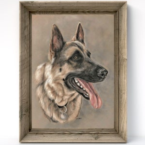 German Shepherd Art Print: Dog Portrait Wall Decor