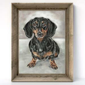 Black and tan Dachshund art print, Sausage dog gifts, Dachshund print, Dachshund art, Wiener dog