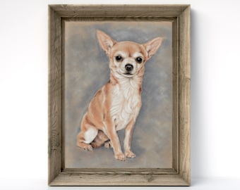 Chihuahua Art Print: Original Pastel Dog Portrait