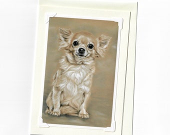 Chihuahua - Handmade card - Chihuahua art print - Chihuahua gifts - Blank card - With message