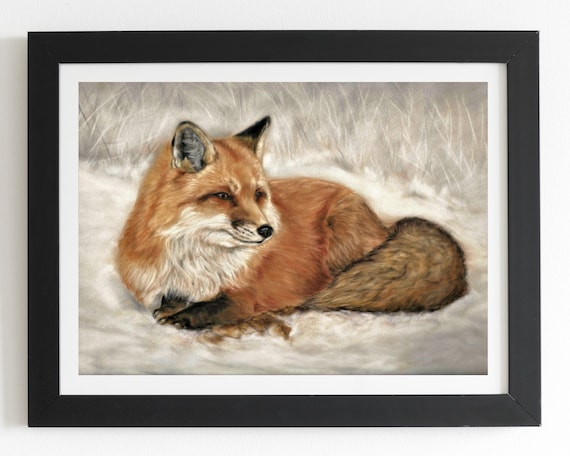 Fuchs im Schnee  Leinwandbild Wanddeko Kunstdruck