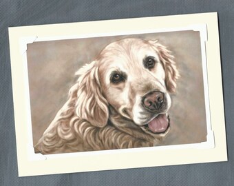 Golden Retriever Art Card: Handmade Dog Lover Gift