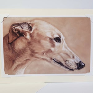 Carte Greyhound faite à la main - Cadeaux Greyhound - Carte d’art originale - Art Greyhound - Carte vierge ou Personlised