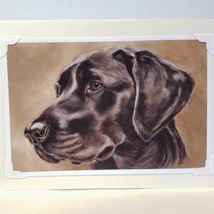 Carte Labrador noir - Impression d’art originale - Cadeau Labrador - Carte faite à la main