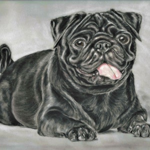 Pug picture - Black Pug print - Pug gifts - Pug wall art - Black Pug picture - Pug art - Pug art print