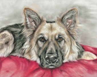 German Shepherd art - German Shepherd print - German Shepherd wall art - German Shepherd gifts