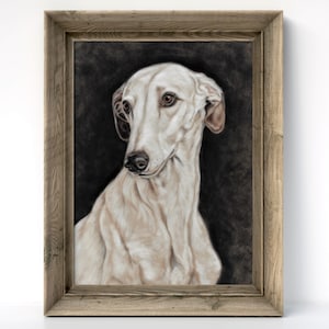 Greyhound art - Lurcher picture - Sight hound wall art - Dog art print - Original art print