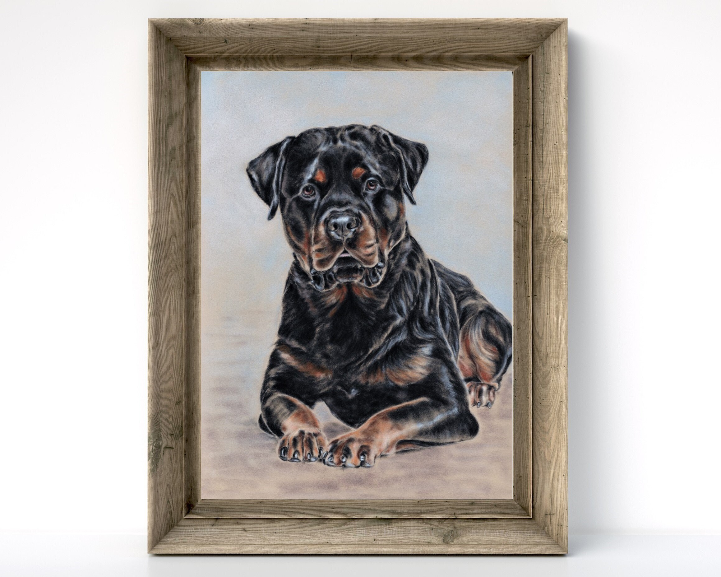 Original Art Rottweiler Print Dog Wall Art - Etsy