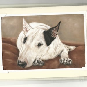 Bull terrier - Carte faite à la main - Impression d’art Bull terrier - Cadeaux Bull terrier - Carte vierge - Avec message