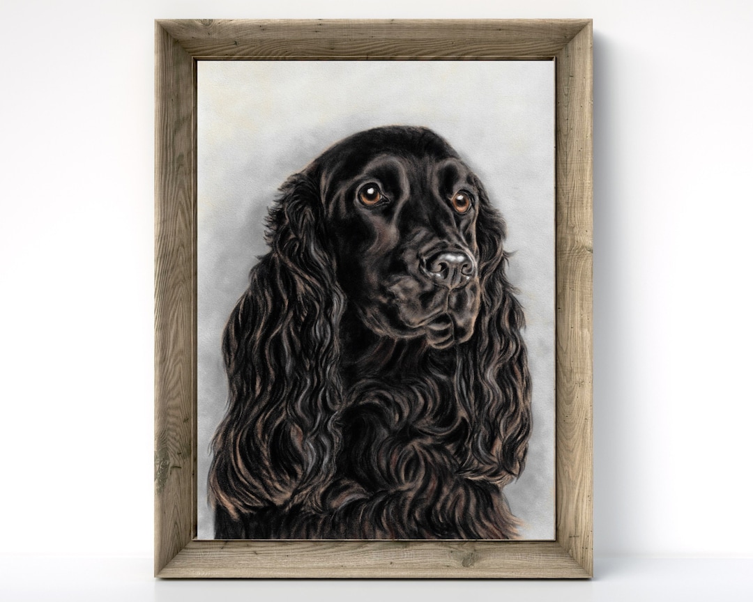 Black Cocker Spaniel Print - Cocker Spaniel Gifts - Dog Art Work - Dog ...