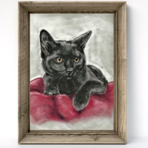 Black cat art - Black Cat print - Cat gifts - Original art print - Black cat wall art - Black Cat gifts