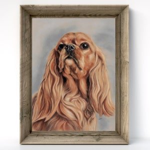 Cavalier King Charles Spaniel Art Print: Ruby Spaniel Portrait