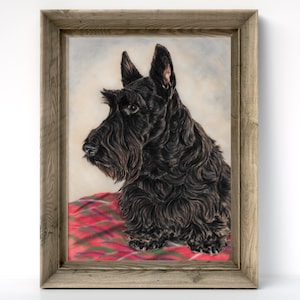 Scottie dog art - Scottish terrier print -  Scottie dog gifts - Black terrier - Dog wall art - Original art print