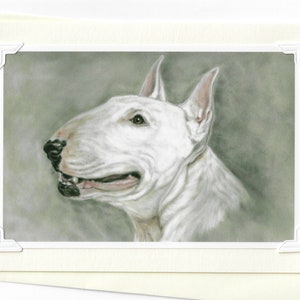 Original English Bull terrier art print carte de vœux et cadeau fait à la main