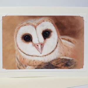 Carte hibou - carte faite à la main - Cadeaux owl - Impression hibou grange - Carte pour toutes les occasions - Carte d’art originale