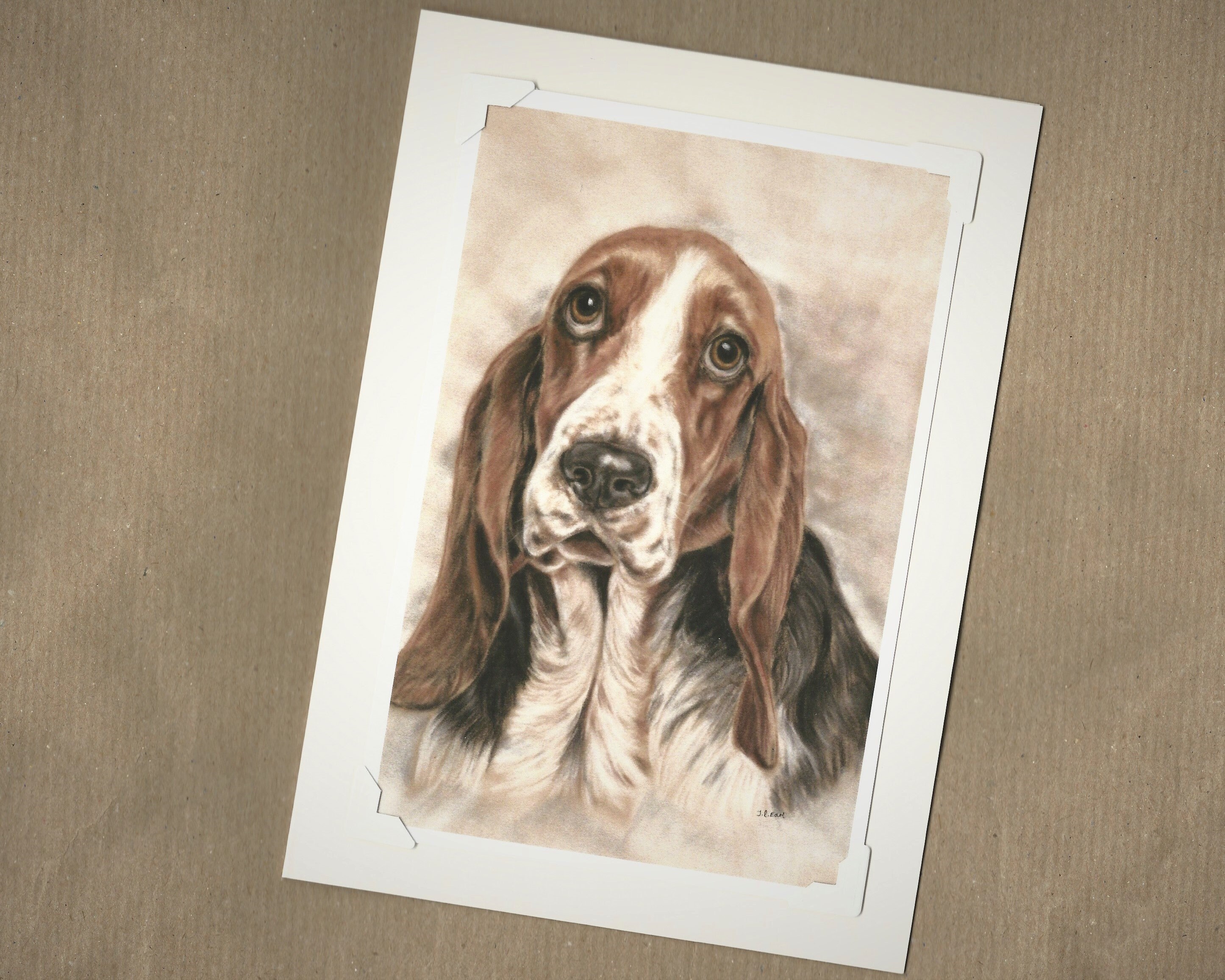 Basset hound card Original art print Basset hound gift Etsy